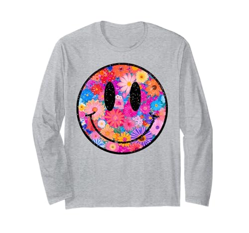 Happy Retro Daisy Smile Face Preppy Ästhetik für Herren, Damen und Kinder Langarmshirt Happy Retro Daisy Smile Face Preppy Ästhetik für Herren, Damen und Kinder Langarmshirt von Retro Happy Face Daisy Smile Face Trendy Costume