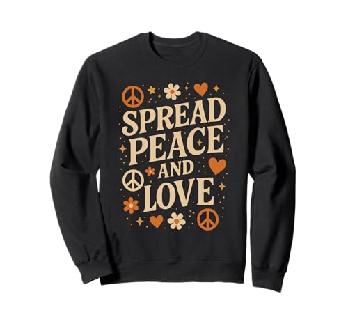 Retro Spread Peace and Love Shirt Hippie 70er Vintage Women Sweatshirt von Retro Hippie Peace Love Positivity Vintage Shirts