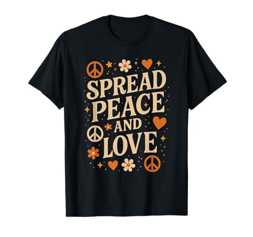 Retro Spread Peace and Love Shirt Hippie 70er Vintage Women T-Shirt von Retro Hippie Peace Love Positivity Vintage Shirts