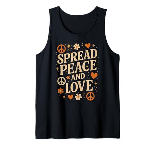 Retro Spread Peace and Love Shirt Hippie 70er Vintage Women Tank Top von Retro Hippie Peace Love Positivity Vintage Shirts