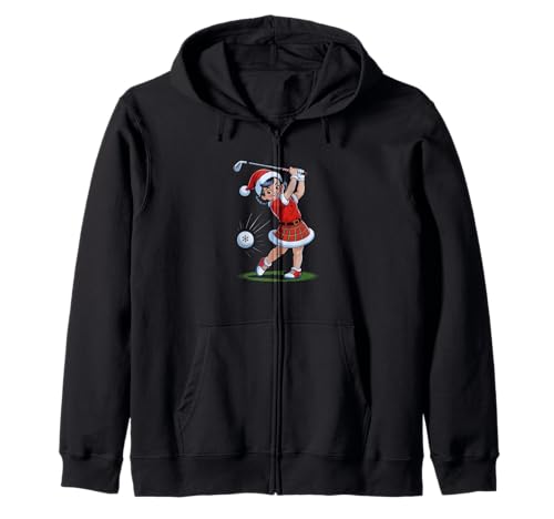 Weihnachtsgolf, Weihnachtsmann-Mädchen, lustiger Weihnachtsgolfer Kapuzenjacke Weihnachtsgolf, Weihnachtsmann-Mädchen, lustiger Weihnachtsgolfer Kapuzenjacke von Retro Holiday Golfing Gift Festive Par-Tee Apparel