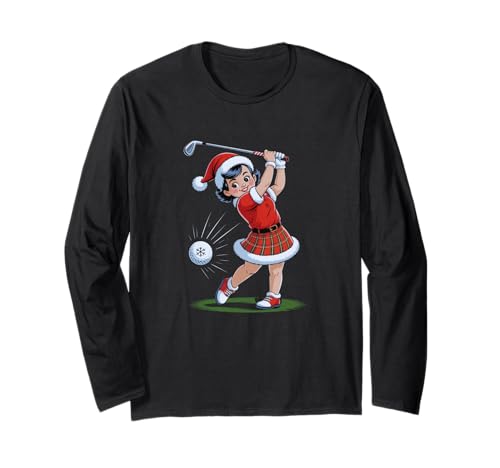 Weihnachtsgolf, Weihnachtsmann-Mädchen, lustiger Weihnachtsgolfer Langarmshirt Weihnachtsgolf, Weihnachtsmann-Mädchen, lustiger Weihnachtsgolfer Langarmshirt von Retro Holiday Golfing Gift Festive Par-Tee Apparel