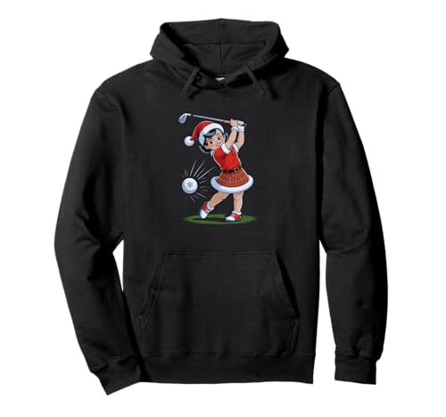 Weihnachtsgolf, Weihnachtsmann-Mädchen, lustiger Weihnachtsgolfer Pullover Hoodie von Retro Holiday Golfing Gift Festive Par-Tee Apparel