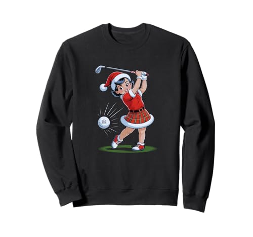 Weihnachtsgolf, Weihnachtsmann-Mädchen, lustiger Weihnachtsgolfer Sweatshirt Weihnachtsgolf, Weihnachtsmann-Mädchen, lustiger Weihnachtsgolfer Sweatshirt von Retro Holiday Golfing Gift Festive Par-Tee Apparel