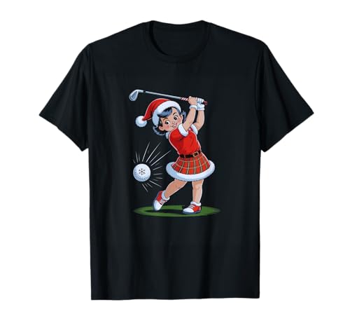 Weihnachtsgolf, Weihnachtsmann-Mädchen, lustiger Weihnachtsgolfer T-Shirt von Retro Holiday Golfing Gift Festive Par-Tee Apparel