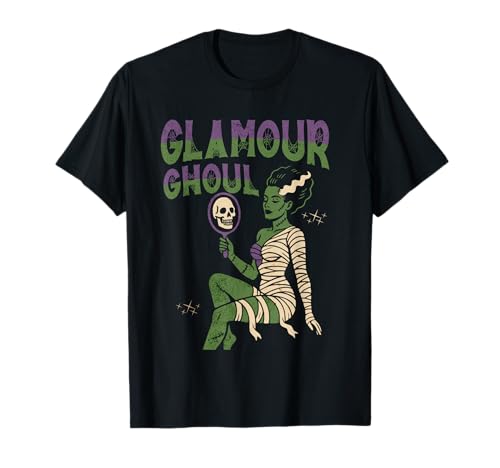 Glamour Ghoul Damen Halloween Braut Frankenstein Vintage T-Shirt Glamour Ghoul Damen Halloween Braut Frankenstein Vintage T-Shirt von Retro Horror Movie Pinup Scary Skull Co.