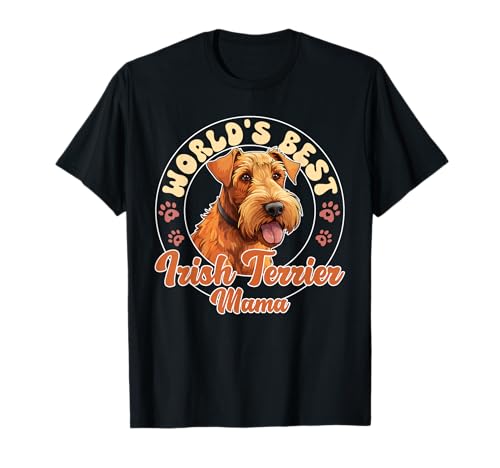 Irish Terrier Dog World's best Irish Terrier Mama T-Shirt von Retro Irish Terrier Dog Tees