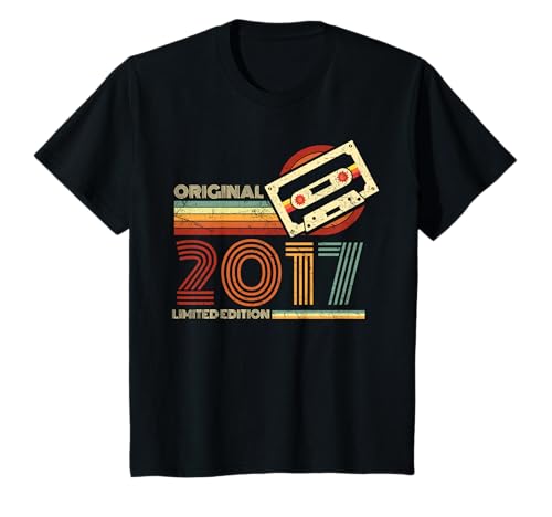 Kinder Jahrgang 2017 Retro Geburtstagsshirt zum 8. Geburtstag T-Shirt von Retro Jahrgang Geburtstag Geschenk Cool Kassette