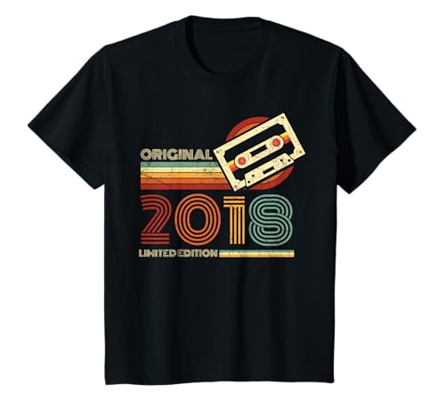 Kinder Jahrgang 2018 Retro Geburtstagsshirt zum 7. Geburtstag T-Shirt von Retro Jahrgang Geburtstag Geschenk Cool Kassette