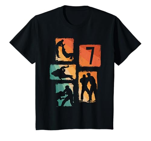 Kinder 7. Geburtstag Judo Jungs 7 Jahre alt Judoku Kämpfer T-Shirt von Retro Judo Geburtstag Geschenk Jungs Männer