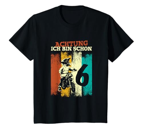 6. Geburtstag Cool Motocross 6 Jahre Jungen Mädchen T-Shirt von Retro Kinder Motocross Geburtstagsshirt Geschenke