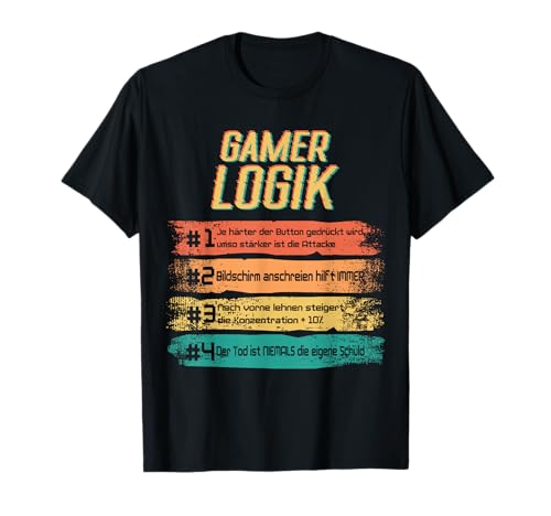 Gamer Logik Computer PC Controller Zocker Jungs T-Shirt von Retro Konsole Games Gaming Zocken Gamer Design