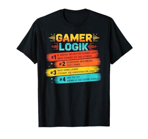Gamer Logik Computer PC Controller Zocker Jungs Männer Retro T-Shirt von Retro Konsole Games Gaming Zocken Gamer