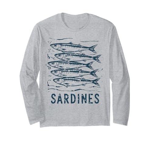 Vintage Sardinen Fisch Retro Küste vintage sommer damen Langarmshirt Vintage Sardinen Fisch Retro Küste vintage sommer damen Langarmshirt von Retro Küste Meeresfrüchte Angeln Fischmarkt