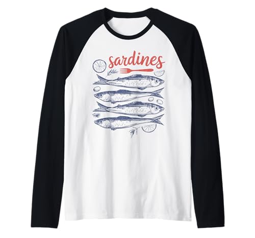 Vintage Sardinen Fischmarkt Retro New Port Küste damen Raglan Vintage Sardinen Fischmarkt Retro New Port Küste damen Raglan von Retro Küste Meeresfrüchte Angeln Fischmarkt