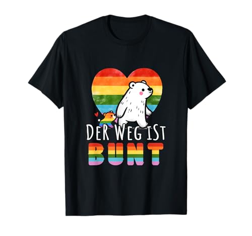 Der Weg ist Bunt mit Regenbogen Farben LGBTQ CSD Bär Mama T-Shirt von Retro LGBTQ CSD Flagge Der Weg Ist Bunt