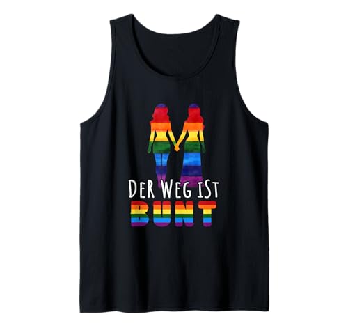 Der Weg ist Bunt mit Regenbogen Farben LGBTQ Starke Frauen Tank Top von Retro LGBTQ CSD Flagge Der Weg Ist Bunt