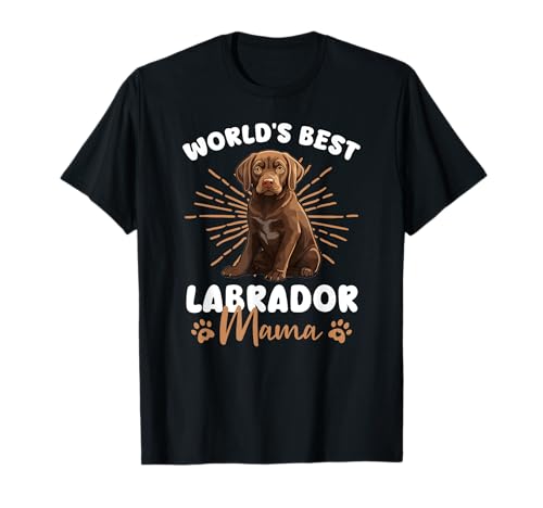 Labrador Retriver Groovy World's best Labrador Mama T-Shirt von Retro Labrador Dog Tees