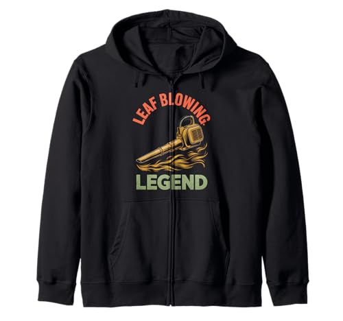 Lustiger Gartenarbeit Spruch Rasengebläse Held Humor Damen Herren Kapuzenjacke von Retro Landscaping Legend Fall Cleanup Joke