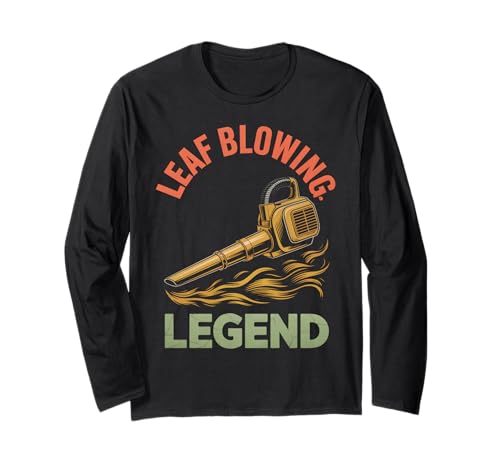 Lustiger Gartenarbeit Spruch Rasengebläse Held Humor Damen Herren Langarmshirt von Retro Landscaping Legend Fall Cleanup Joke