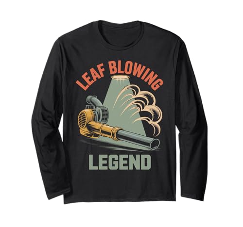 Lustiger Gartenarbeit Spruch Rasengebläse Held Humor Damen Herren Langarmshirt von Retro Landscaping Legend Fall Cleanup Joke