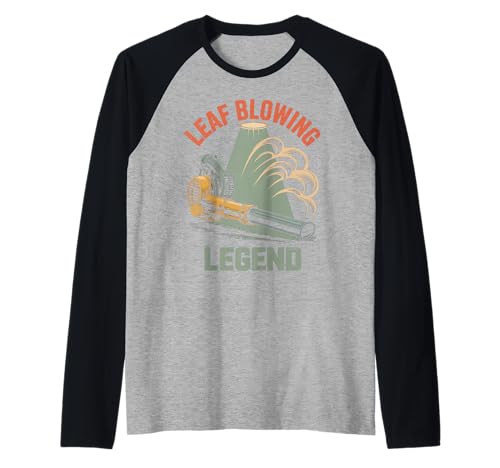 Lustiger Gartenarbeit Spruch Rasengebläse Held Humor Damen Herren Raglan von Retro Landscaping Legend Fall Cleanup Joke
