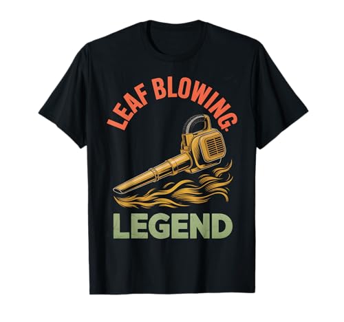 Lustiger Gartenarbeit Spruch Rasengebläse Held Humor Damen Herren T-Shirt von Retro Landscaping Legend Fall Cleanup Joke