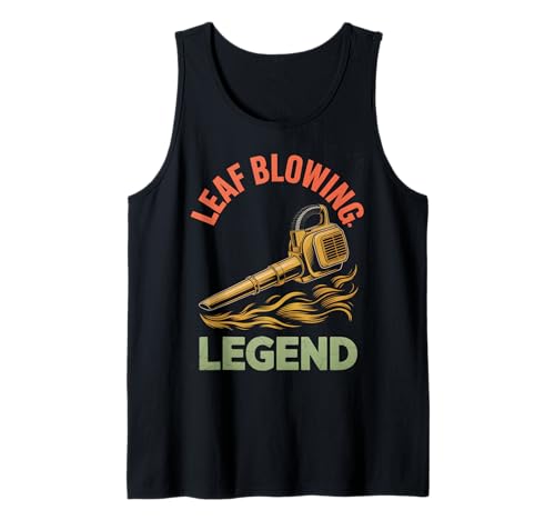 Lustiger Gartenarbeit Spruch Rasengebläse Held Humor Damen Herren Tank Top von Retro Landscaping Legend Fall Cleanup Joke