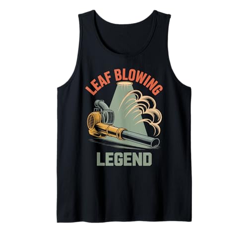 Lustiger Gartenarbeit Spruch Rasengebläse Held Humor Damen Herren Tank Top von Retro Landscaping Legend Fall Cleanup Joke