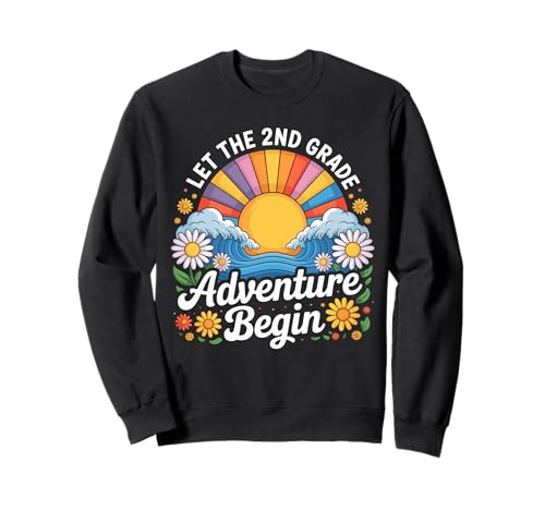 Lass das Abenteuer der 2. Klasse beginnen: Der erste Schultag, Kinder Sweatshirt Lass das Abenteuer der 2. Klasse beginnen: Der erste Schultag, Kinder Sweatshirt von Retro Let The 2nd Grade Adventure Begin Kids