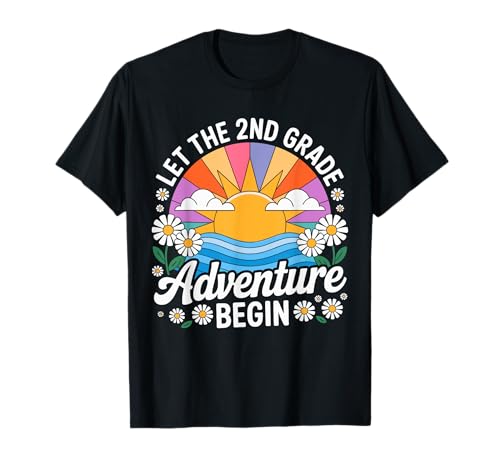 Lass das Abenteuer der 2. Klasse beginnen: Der erste Schultag, Kinder T-Shirt von Retro Let The 2nd Grade Adventure Begin Kids