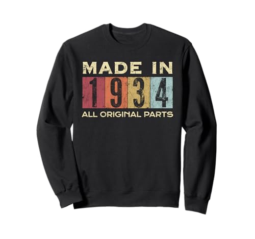 Retro 1934 Alle Originalteile Vintage Made in 1934 Herren Damen Sweatshirt Retro 1934 Alle Originalteile Vintage Made in 1934 Herren Damen Sweatshirt von Retro Made in 1934 Vintage 91st Birthday Ideas