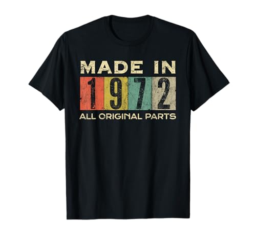 Retro 1972 Alle Originalteile Vintage Made in 1972 Herren Damen T-Shirt Retro 1972 Alle Originalteile Vintage Made in 1972 Herren Damen T-Shirt von Retro Made in 1972 Vintage 53rd Birthday Ideas
