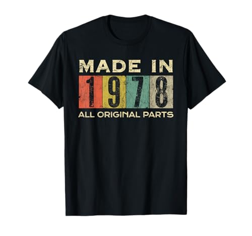 Retro 1978 Alle Originalteile Vintage Made in 1978 Herren Damen T-Shirt von Retro Made in 1978 Vintage 47th Birthday Ideas