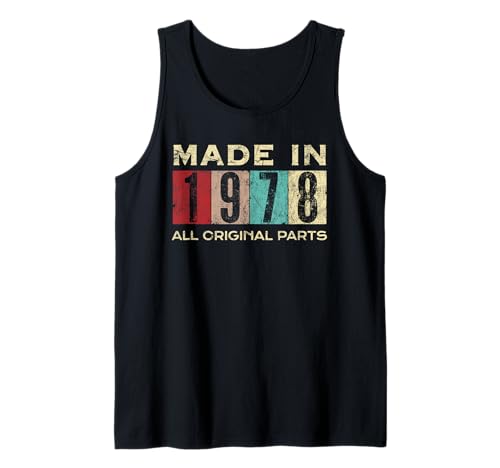 Retro 1978 Alle Originalteile Vintage Made in 1978 Herren Damen Tank Top Retro 1978 Alle Originalteile Vintage Made in 1978 Herren Damen Tank Top von Retro Made in 1978 Vintage 47th Birthday Ideas