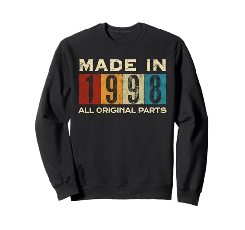 Retro 1998 Alle Originalteile Vintage Made in 1998 Herren Damen Sweatshirt von Retro Made in 1998 Vintage 27th Birthday Ideas