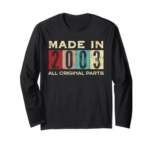 Retro 2003 Alle Originalteile Vintage Made in 2003 Herren Damen Langarmshirt Retro 2003 Alle Originalteile Vintage Made in 2003 Herren Damen Langarmshirt von Retro Made in 2003 Vintage 22nd Birthday Ideas