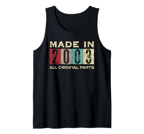Retro 2003 Alle Originalteile Vintage Made in 2003 Herren Damen Tank Top Retro 2003 Alle Originalteile Vintage Made in 2003 Herren Damen Tank Top von Retro Made in 2003 Vintage 22nd Birthday Ideas