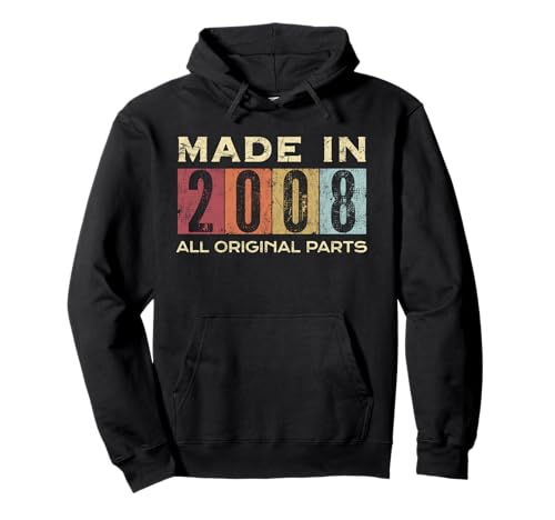Retro 2008 Alle Originalteile Vintage Made in 2008 Herren Damen Pullover Hoodie von Retro Made in 2008 Vintage 17th Birthday Ideas