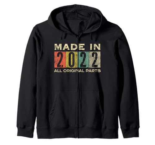 Retro 2022 Alle Originalteile Vintage Made in 2022 Männer Frauen Kapuzenjacke Retro 2022 Alle Originalteile Vintage Made in 2022 Männer Frauen Kapuzenjacke von Retro Made in 2022 Vintage 3rd Birthday Ideas