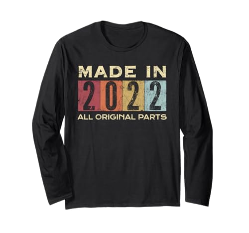Retro 2022 Alle Originalteile Vintage Made in 2022 Männer Frauen Langarmshirt Retro 2022 Alle Originalteile Vintage Made in 2022 Männer Frauen Langarmshirt von Retro Made in 2022 Vintage 3rd Birthday Ideas
