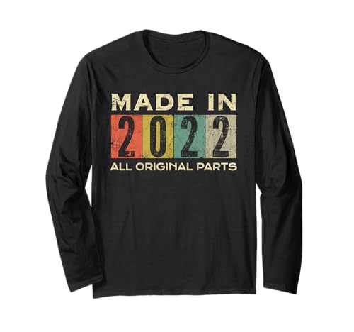 Retro 2022 Alle Originalteile Vintage Made in 2022 Männer Frauen Langarmshirt Retro 2022 Alle Originalteile Vintage Made in 2022 Männer Frauen Langarmshirt von Retro Made in 2022 Vintage 3rd Birthday Ideas