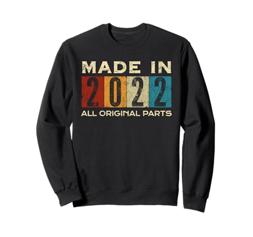 Retro 2022 Alle Originalteile Vintage Made in 2022 Männer Frauen Sweatshirt Retro 2022 Alle Originalteile Vintage Made in 2022 Männer Frauen Sweatshirt von Retro Made in 2022 Vintage 3rd Birthday Ideas