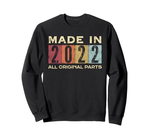Retro 2022 Alle Originalteile Vintage Made in 2022 Männer Frauen Sweatshirt Retro 2022 Alle Originalteile Vintage Made in 2022 Männer Frauen Sweatshirt von Retro Made in 2022 Vintage 3rd Birthday Ideas
