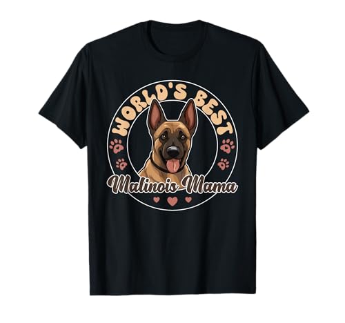 Belgian Malinois Groovy World's best Malinois Mama T-Shirt von Retro Malinois Dog Tees