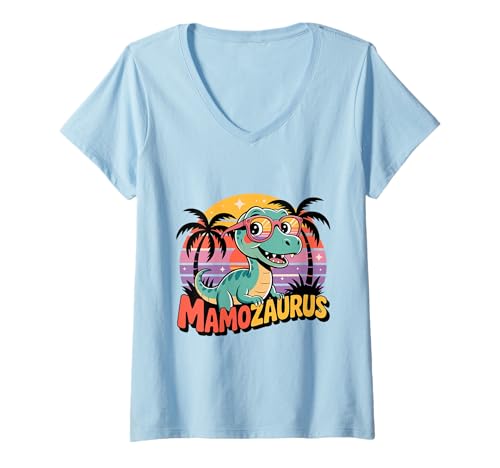 Damen Retro Mamozaurus Dinosaurier Geschenk für polnische Mütter TRex Polen T-Shirt mit V-Ausschnitt Damen Retro Mamozaurus Dinosaurier Geschenk für polnische Mütter TRex Polen T-Shirt mit V-Ausschnitt von Retro Mamozaurus Dinosaur Gift for Polish