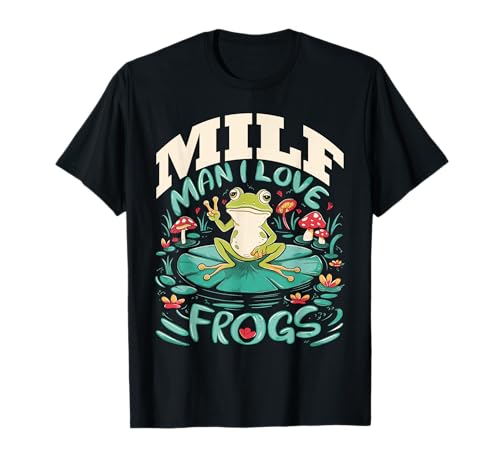 Man I Love Frogs Retro & Pilz Design T-Shirt von Retro Man I Love Frogs