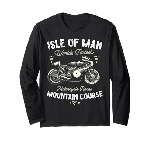 Retro Isle of Man TT Races Vintage Motorrad Race Langarmshirt von Retro Manx Motorcycle Races