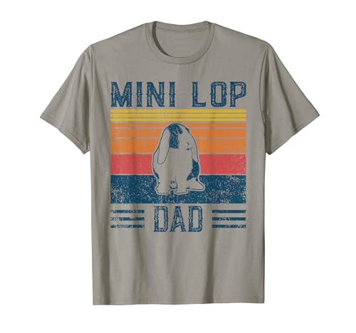 Best Rabbit Dad Men – Vintage Mini Lop T-Shirt von Retro Mini Lop Gift for Men & Women