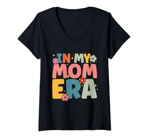Damen In My Mom Era Funny Mom Witze Mother Mama Mommy Retro T-Shirt mit V-Ausschnitt von Retro Mother Graphics Gifts Mama Mom Mommy